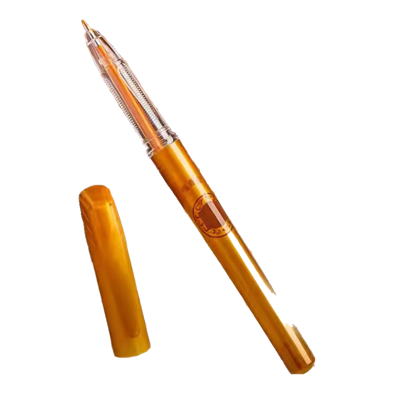 Liupintang Writing Golden Pen Sandalwood Signature Practice Calligraphy Pen Specialized Sutra Copying Pen Original Rosewood Golden Copper Gel Pen Refill Slimming Cultivation Calligraphy Hard Pen Tracing Sutra Gold Pe