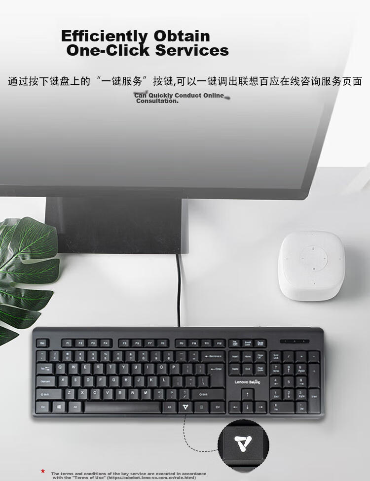 Lenovo Wired Keyboard And Mouse Combo, Full-Size Office Mouse And Keyboard Set, Business Computer Keyboard, All-In Desktop Laptop Keyboard TW11S 2