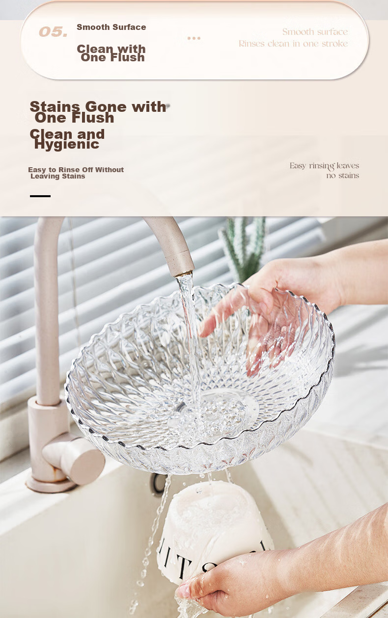 YIJUKE Fruit Bowl Draining Basket, Living Room Coffee Table Dried Fruit Plate, Candy Display Tray, Luxurious And High-End 6