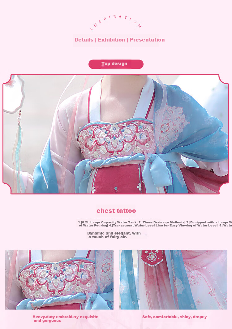 Qibo Hanfu Girls' Spring And Autumn 2026 New Style Children's Ancient-Style Ethereal Dress, Mountain Green without Shawl, Size 110 5