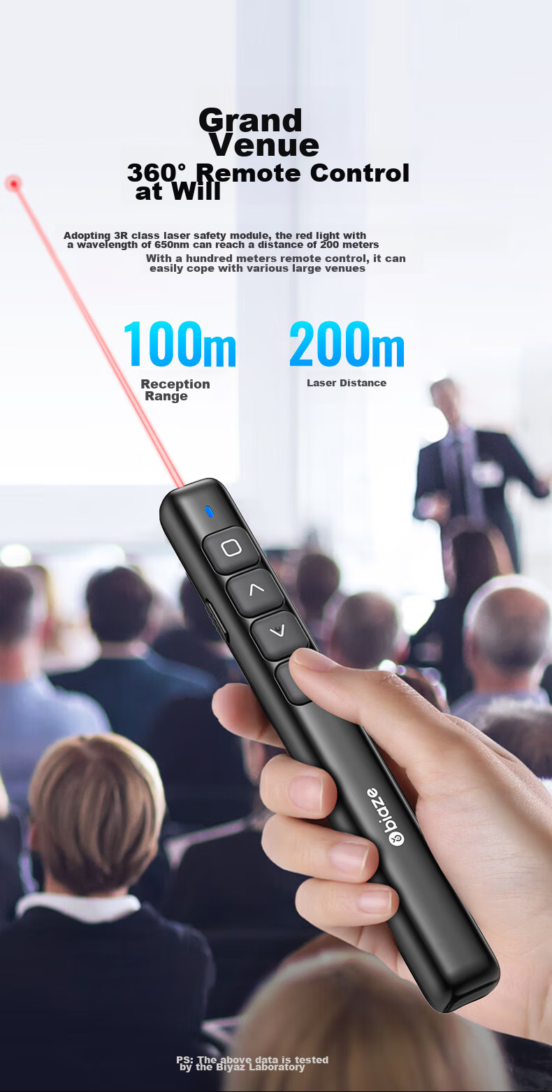 BIAZE PPT Page Turner, Pink Laser Pointer for Teachers, Projection Remote Control Pen, Infrared Presentation Clicker for Multimedia Meetings And Teaching, Wireless Slide Show Clicker, Cat Teaser Pe 6