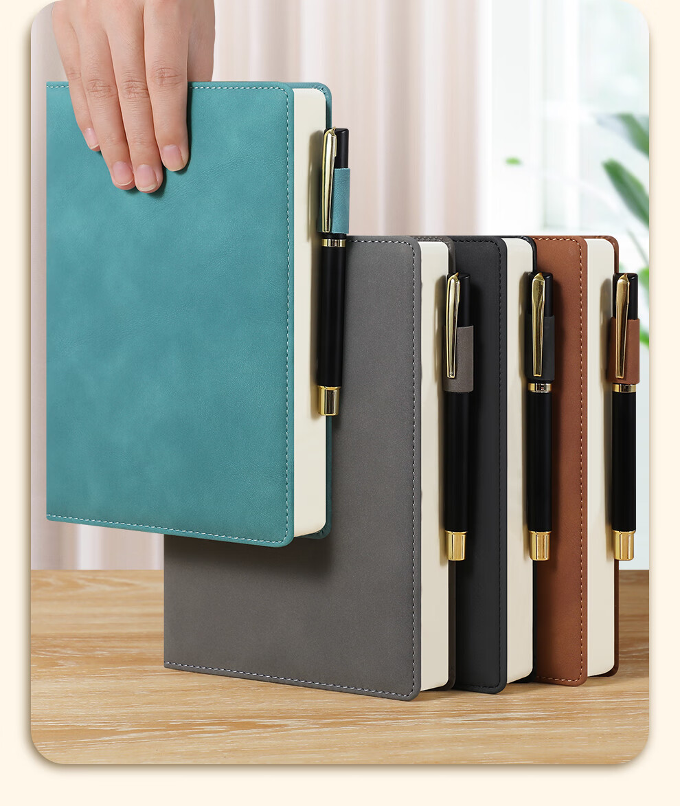 Faramon Notebook A5 Thick Journal Business Lambskin Cover Vintage Notebook Work Diary Meeting Minutes Book Office Stationery Customizable Brow 2