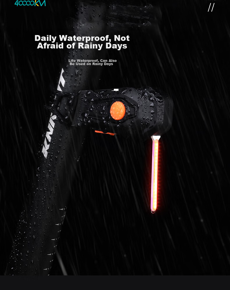 Siwangongli Road Bike Waterfall Tail Light Warning Light Rear Seat Rechargeable Cycling Equipment Mountain Bike Creative Water Drop Tail Light 2