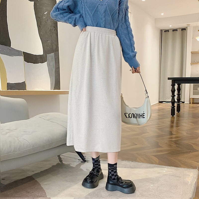 Baleno Glutinous Rice Skirt for Women, 2025 Autumn And Winter New High-Waisted Slimming Umbrella Skirt, Mid-Length A-Line Long Skirt, Lazy Style Midi Skirt 3