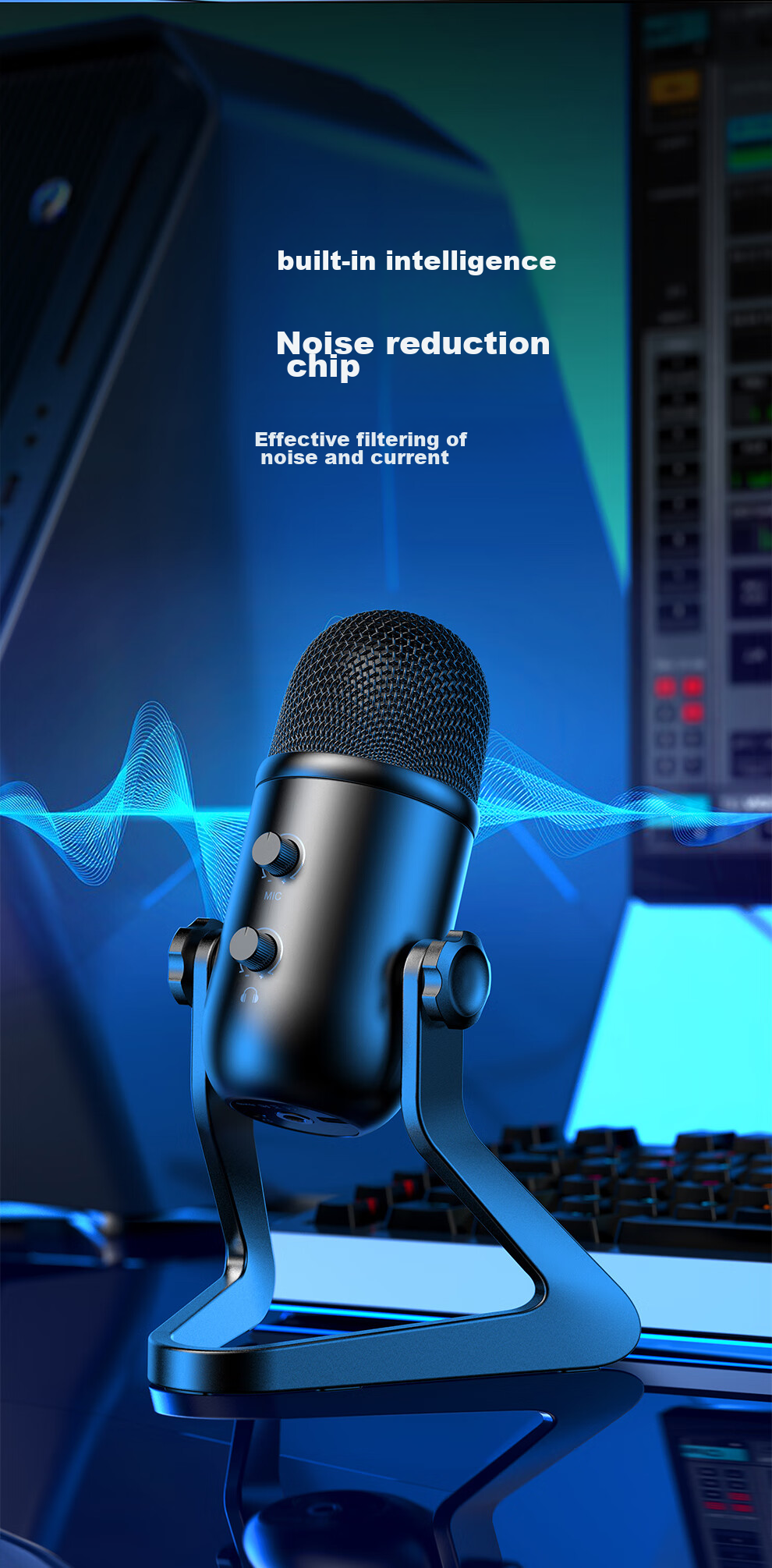 FIFINE Microphone Recording Equipment, Condenser Noise Reduction, Computer USB Wired Microphone, Live Streaming Karaoke Recording Video Dubbing Course Monitoring, Desktop Professional Sound Card Recording Microphone K678 8