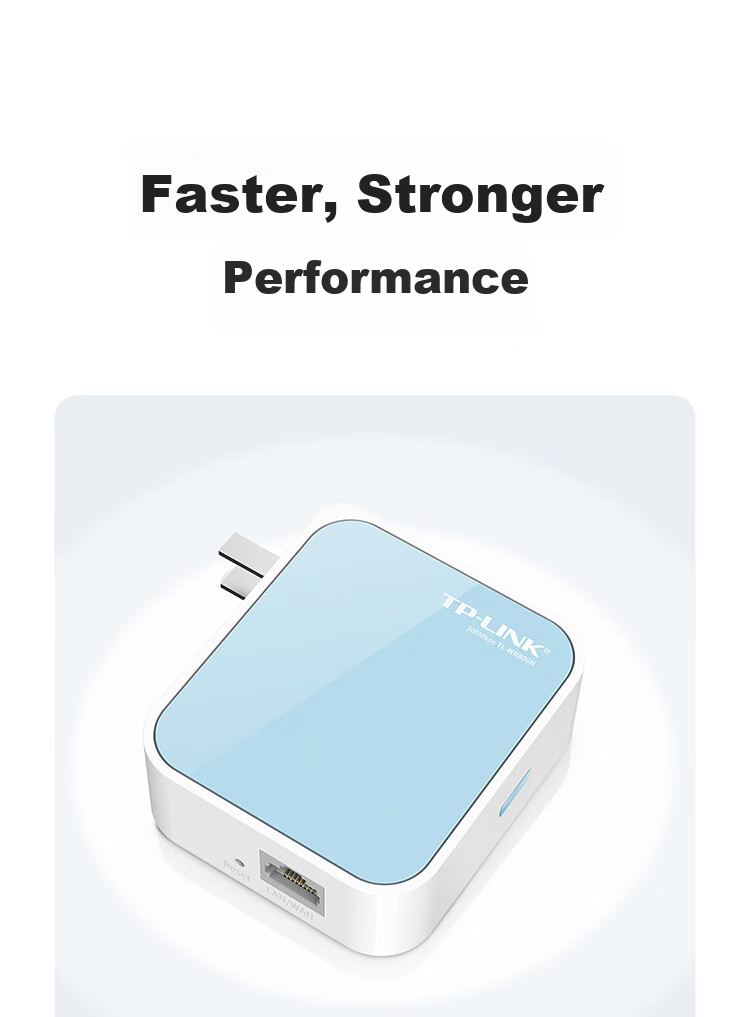TP-LINK Mini Wireless Router, Portable Wired-To Wireless WiFi Adapter for Home And Travel, Signal Repeater Bridge, High-Speed Wall-Penetrating, Plug And Play TL-WR800N 2