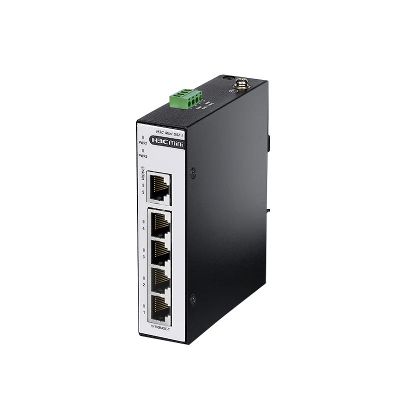 H3C 5-Port 100Mbps Industrial Switch, Industrial-Grade Enterprise-Level Network Monitoring Splitter Switch, DIN Rail Mount, Wide Temperature Range IP41 Waterproof And Dustproof, S5F-I