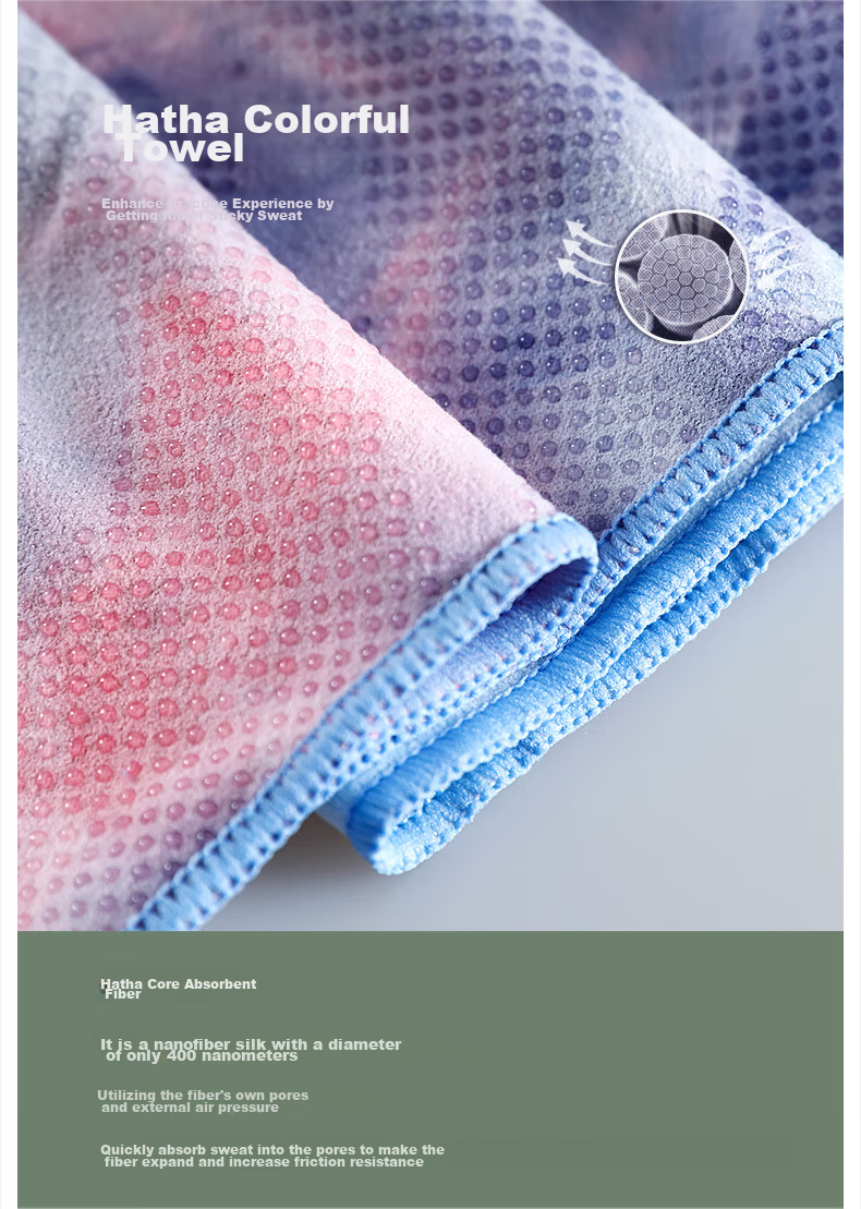 Hata Professional Yoga Mat, Non-Slip Yoga Towel, Thickened Sports Beach Towel, Fitness Sweat-Absorbing Non-Slip Towel 3