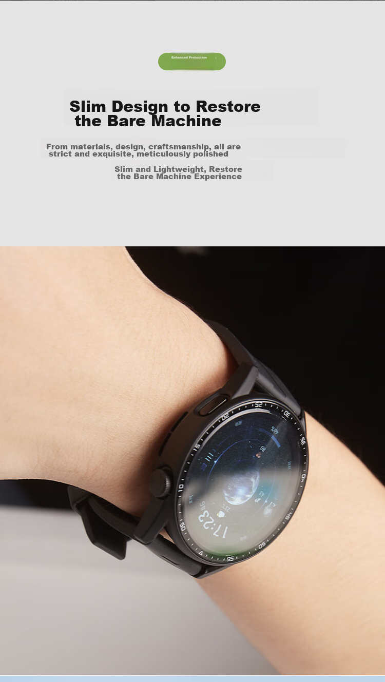MSSM Compatible with Huawei Watch GT4 Protective Case, GT3/watch3 Case Film Integrated, High-Definition Shockproof Anti-Scratch Case, 42/46mm Dial [With Scale - Transparent] GT4-46mm 10