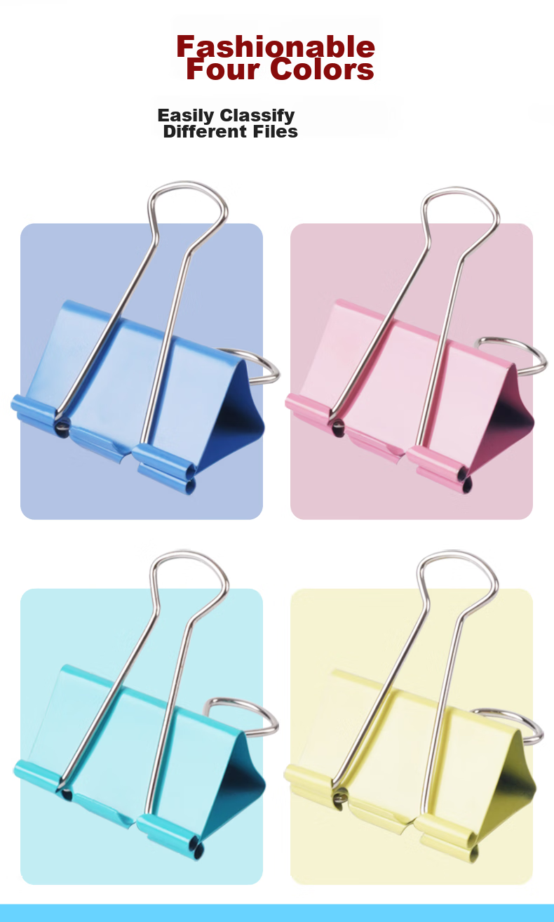 M&G Stationery Popular Product [Super Hit] #5 19mm 40 Pieces/jar Colored Binder Clips Economical Office Clips ABS916J5 2