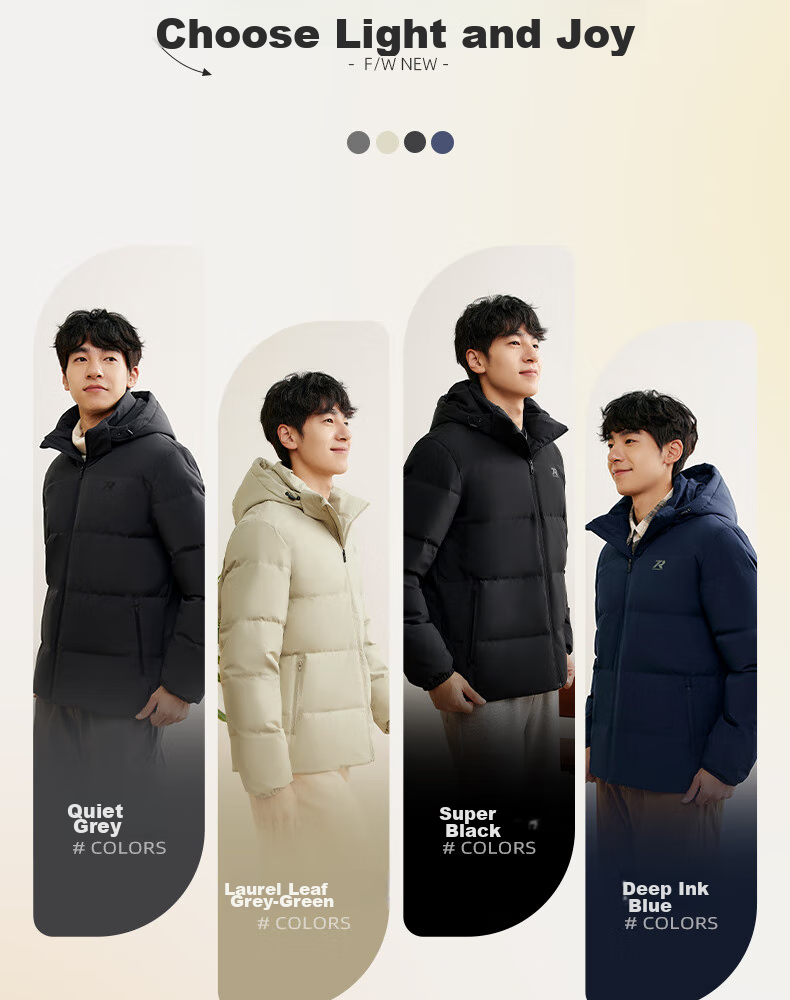 361° Men's Autumn Winter Three-Protection Water-Repellent Short Hooded Down Jacket 652544301D-3 4