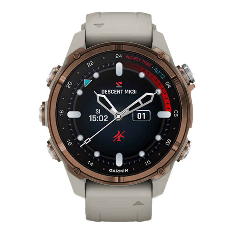 GARMIN Descent MK3i Diving Sports Watch, 200-Meter Water Resistance, Optical Heart Rate, GPS Multifunctional Wristwatch, 43mm Antique Bronze Color