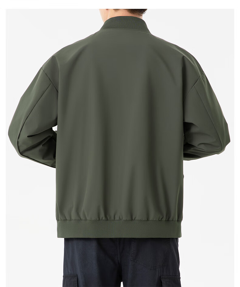 ROMON Jacket for Men, Autumn Sports Baseball Uniform, Casual Menswear, Outdoor Outerwear, ZH2402, Off-White, 4XL 14