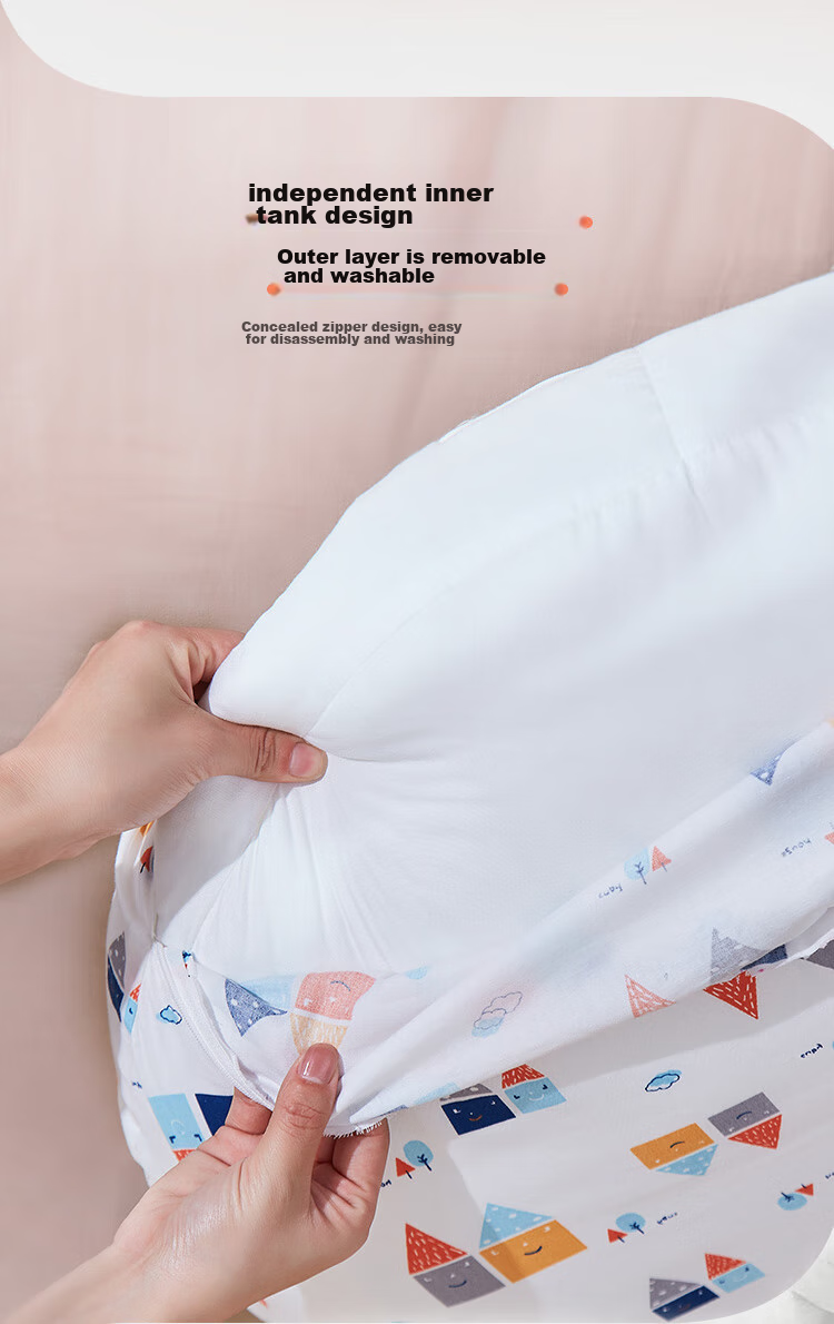Xiqinbao Baby Anti-Reflux Inclined Pillow, Comforting Pillow, Newborn Nursing Pillow, 0-1 Year Old, Removable Inner Liner (Happy Home) 9