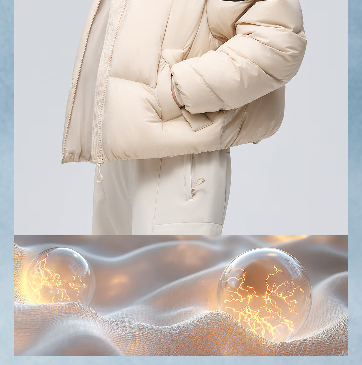 Panda Zhang Yuxi Style [Yongdong] Women's Autumn Winter 90% Down High Loft Short Puffer Jacket 8248 3