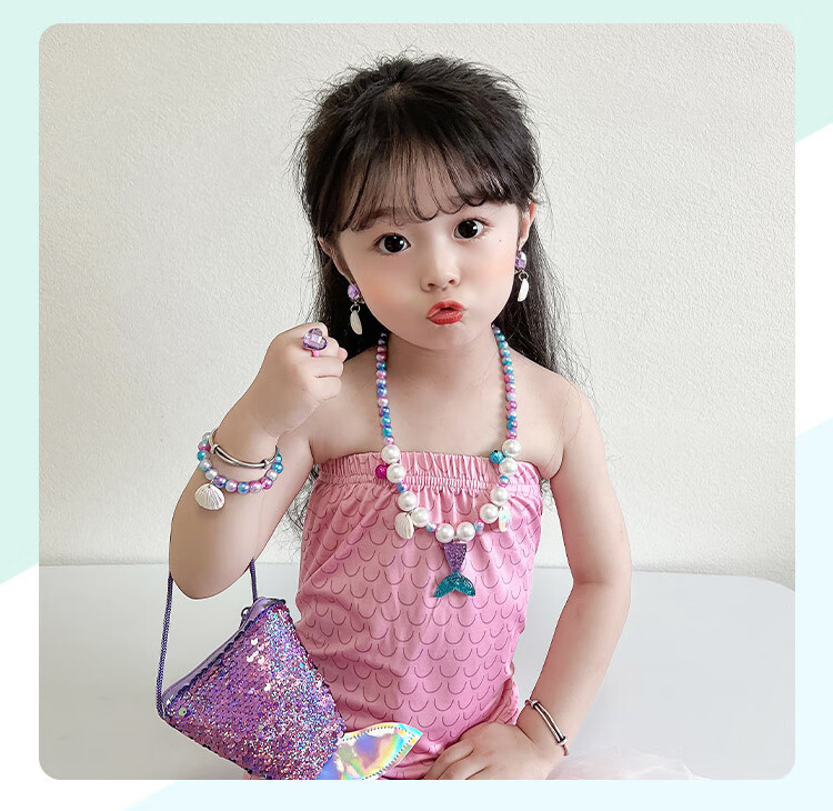 CHIMERA 6-Piece Mermaid Jewelry Set, Decorative Accessories for Children, Girls, And Young Women, Mid-Autumn Festival Gift 16