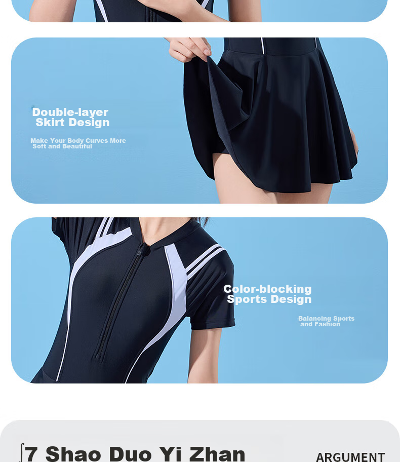 Li-Ning One-Piece Swimsuit for Women, Dress Style, Body-Shaping, Waist-Cinching, Fashionable, Casual, High-Elasticity, Breathable, Hot Spring Resort Swimwear, 507 Black And White, XL 12