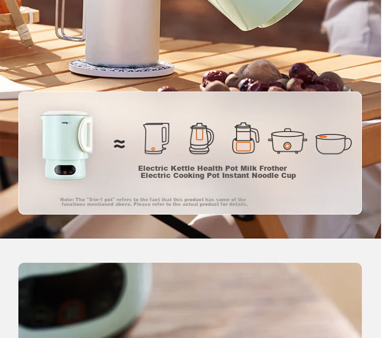 Joyoung Portable Electric Kettle, 1.2L Foldable Pot, 316L Stainless Steel Inner Pot, for Boiling Water, Hot Pot Cooking, Dormitory Use, No Glue Required, K12ED-WZ101 6