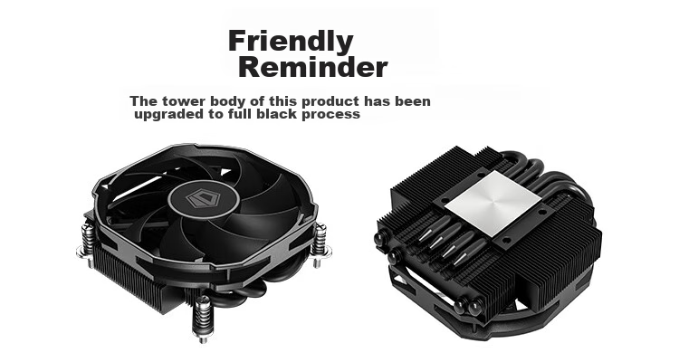 ID-COOLING (Kuren) Low-Profile CPU Air Cooler with 4 Heat Pipes, 30mm Height, Compatible with LGA1200/1700/115X Platforms, IS-30i BLACK 1