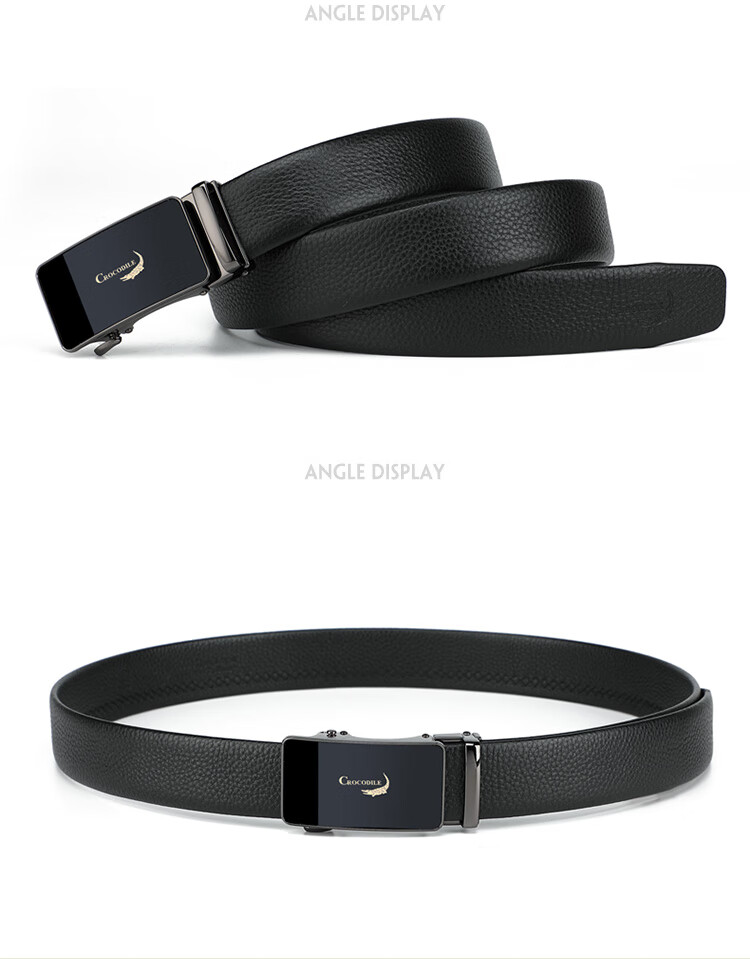 CROCODILE Fashion Top-Grain Leather Men's Belt, Business Casual Automatic Buckle, Youth Waistband for Men DT069 5