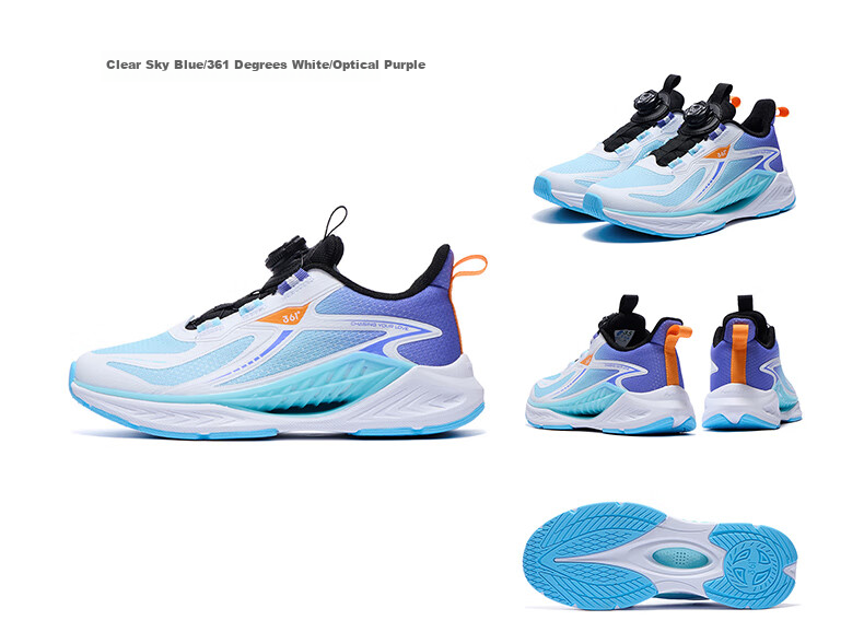 361° Fengtou 6.0 Children's Running Shoes, Fall 2025, Boys And Girls Lightweight Cushioning Professional Dial Sports Shoes, Blue, Size 41 19