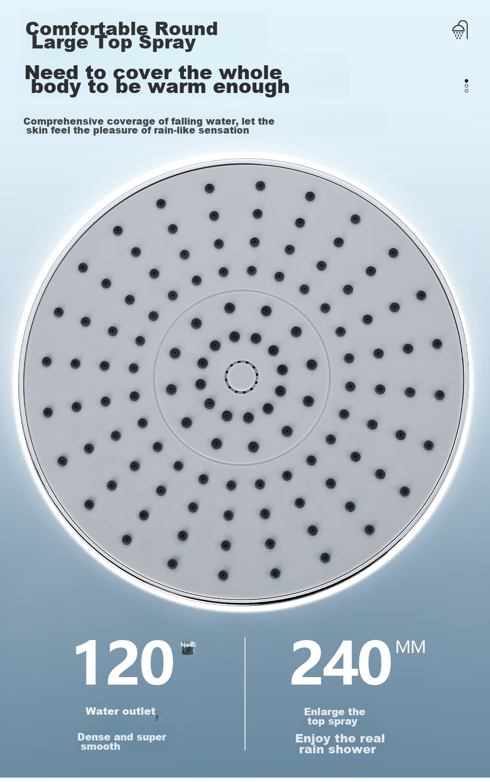 Larsd Surface-Mounted Shower Head Set, Clear Tube Shower Head, Gunmetal Gray Shower Head Complete Set with Shower Faucet LD5066H 4