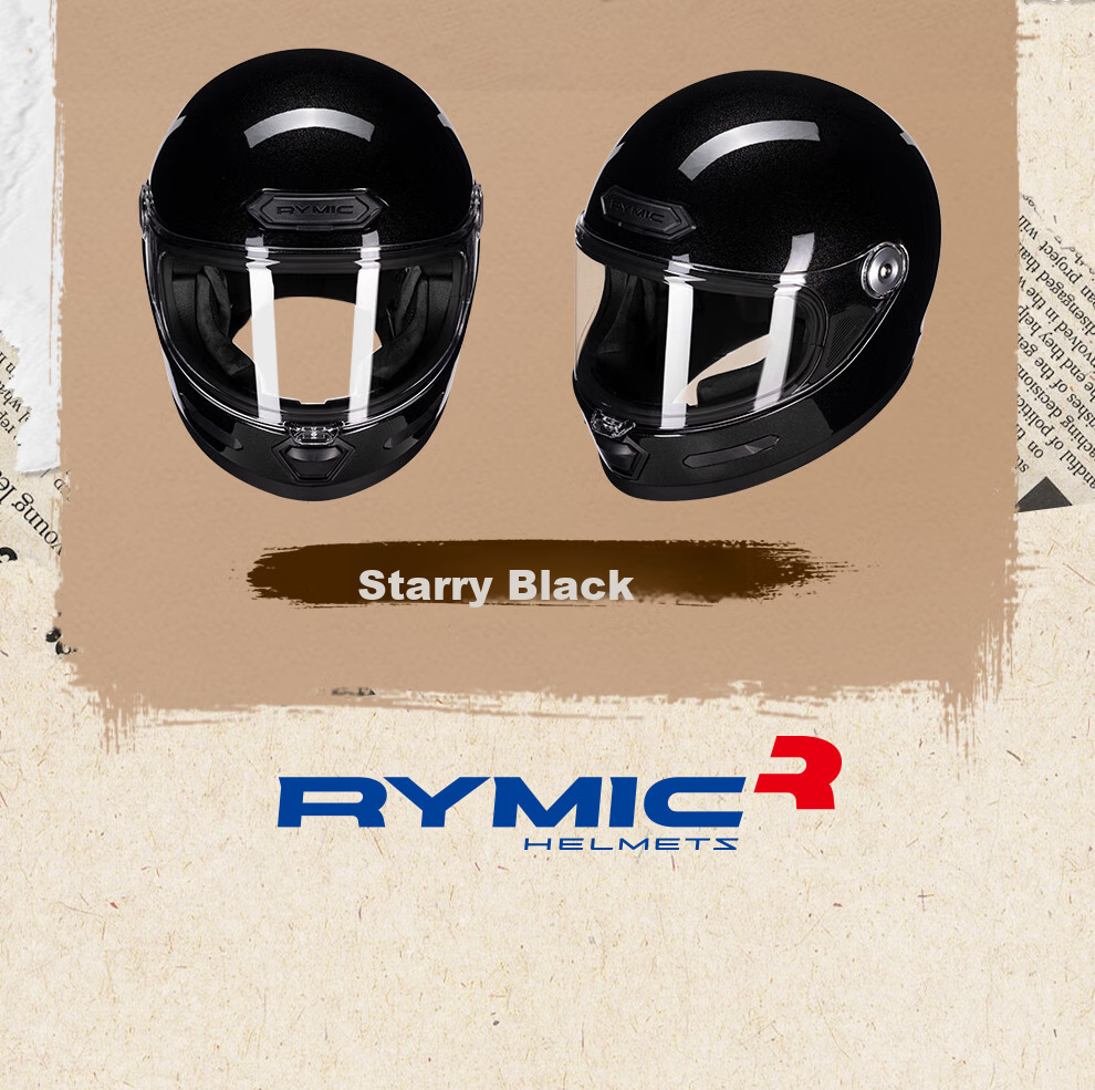 RYMIC Motorcycle Retro Full-Face Helmet, 3C Certified, for Men And Women, All-Season Riding Helmet, V80 Bright Moon White, 3XL 17