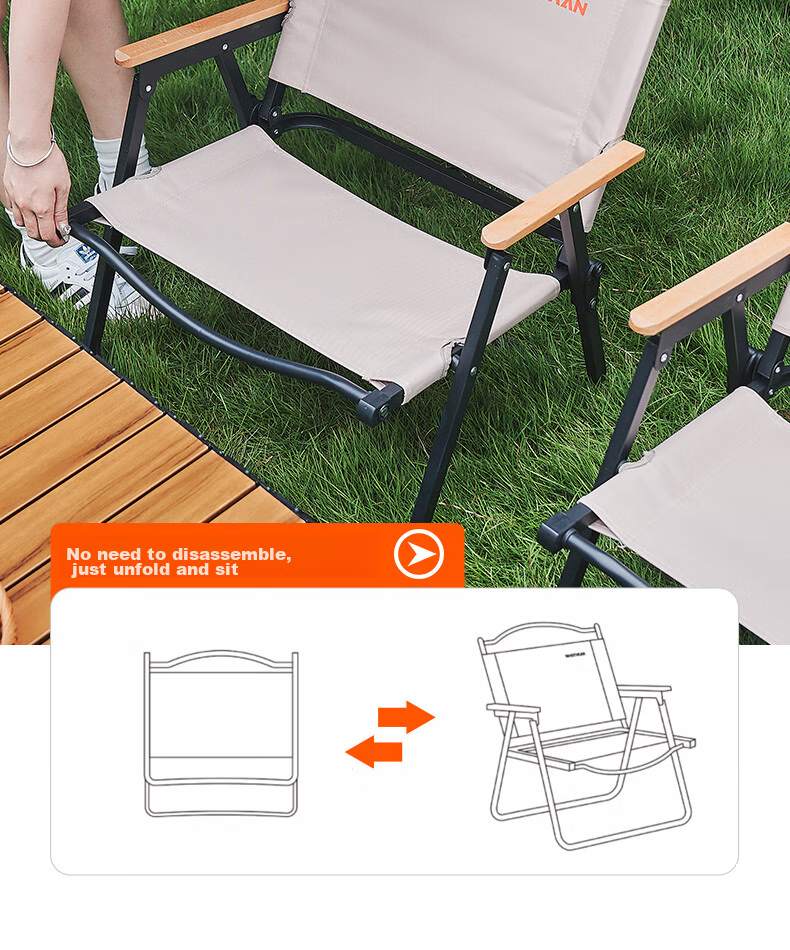 Woteman (WHOTMAN) Kmiti Chair, Outdoor Folding Chair, Portable Camping Equipment, Fishing Chair, Beach Armchair 25