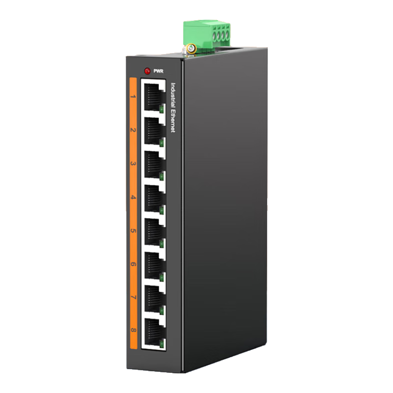 NetLINK Industrial Ethernet Switch with 8 Gigabit Ports, Enterprise Monitoring Network Splitter Hub Switch, DIN Rail Mount, Power Not Included, HTB-6000