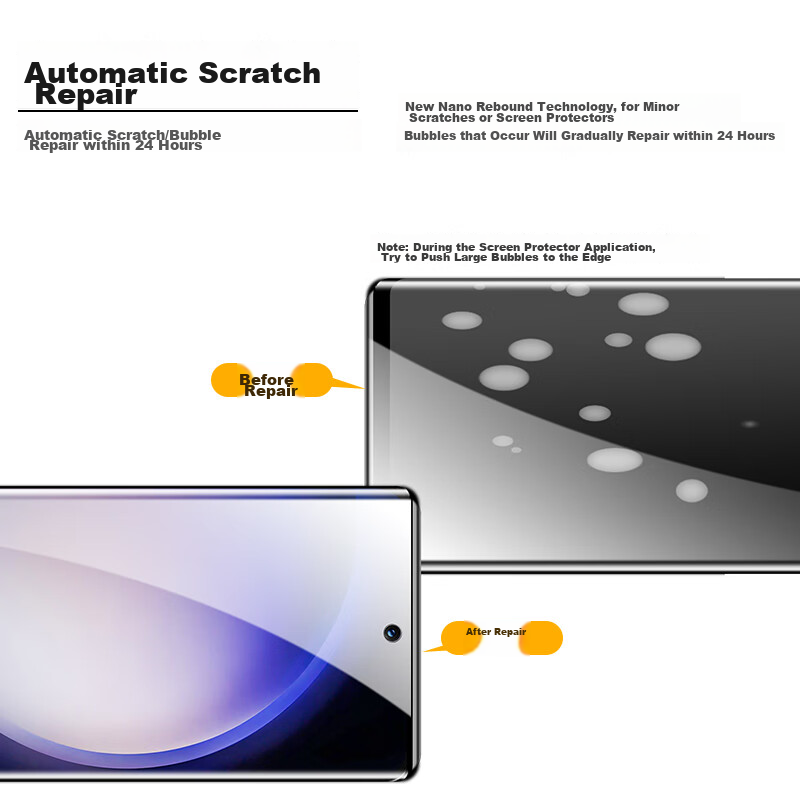 HotFire Hydrogel Film for Samsung S23, Tempered Soft Film, Galaxy S23 Phone Film, Curved High-Definition Full Coverage, Shockproof, Anti-Fingerprint Phone Protective Film