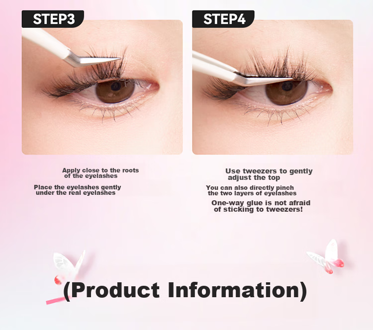 BLJ Glue-Free False Eyelashes, 32 Clusters, Natural Blooming Effect without Stems, Puffy Eyes, Beginner-Friendly, No Need to Remove, HD01 23