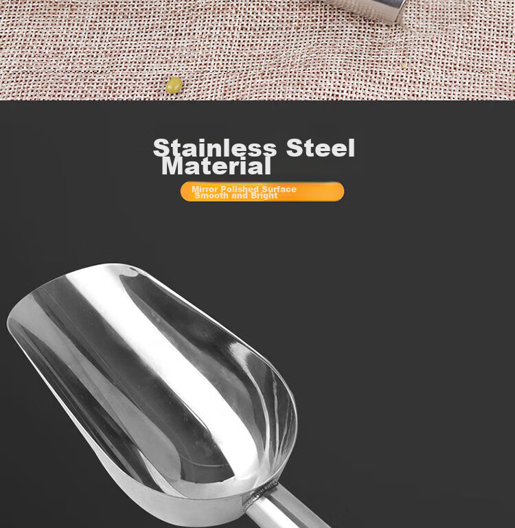 Baijie Stainless Steel Ice Scoop, Grain Scoop, Dried Fruit Scoop, Rice Scoop, Flour Scoop, Tea Scoop, Sugar Scoop, Melon Seed Scoop, Popcorn Scoop, Household Food Scoop 6