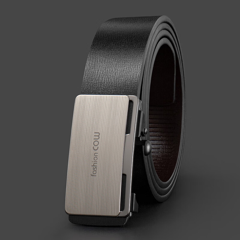 COW Men's Belt with Automatic Buckle, Cowhide Belt for Business Casual Wear, Waist Belt, Gift for Boyfriend Or Father, 666L