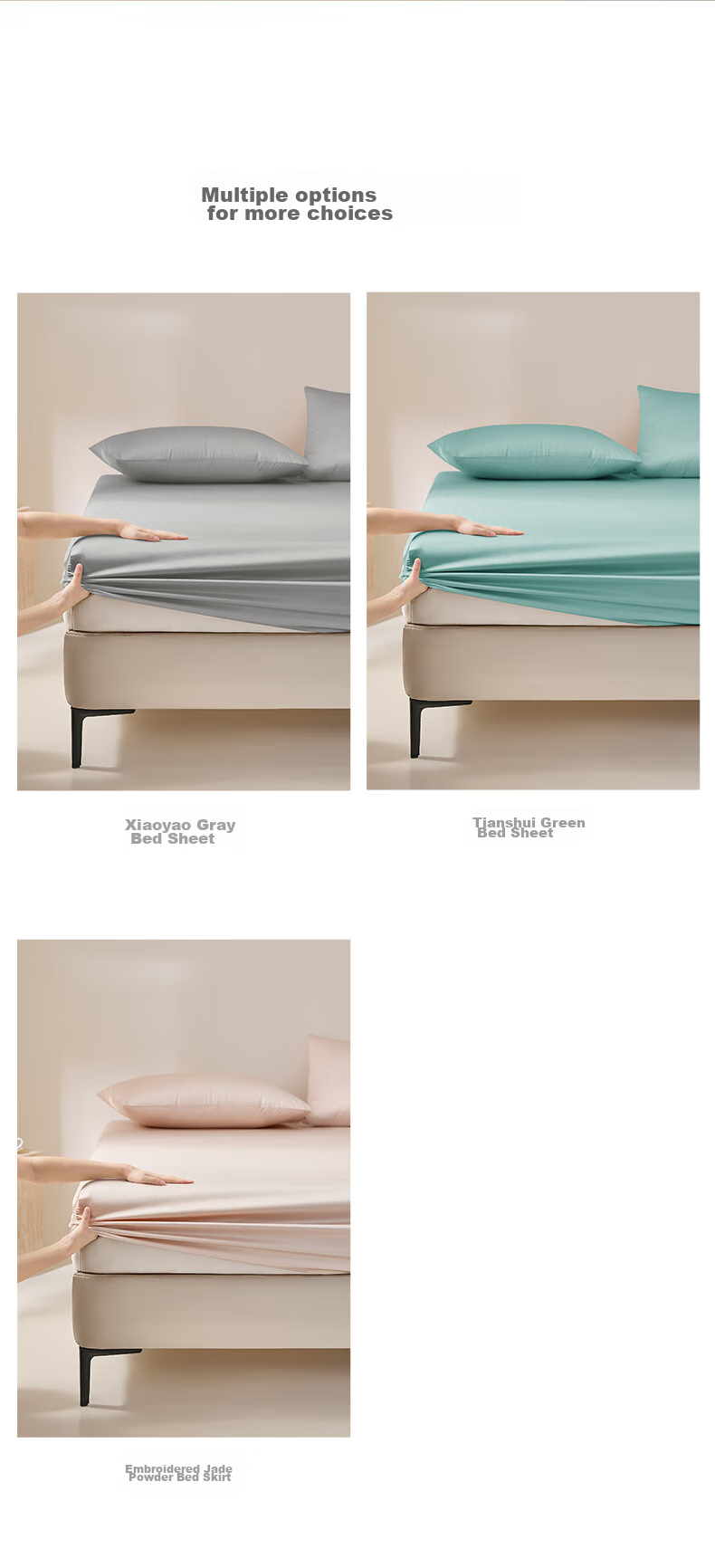 LUOLAI Home Textiles 120 Thread Count Pure Cotton Fitted Sheet Single Piece, Gray 150*200*28 12