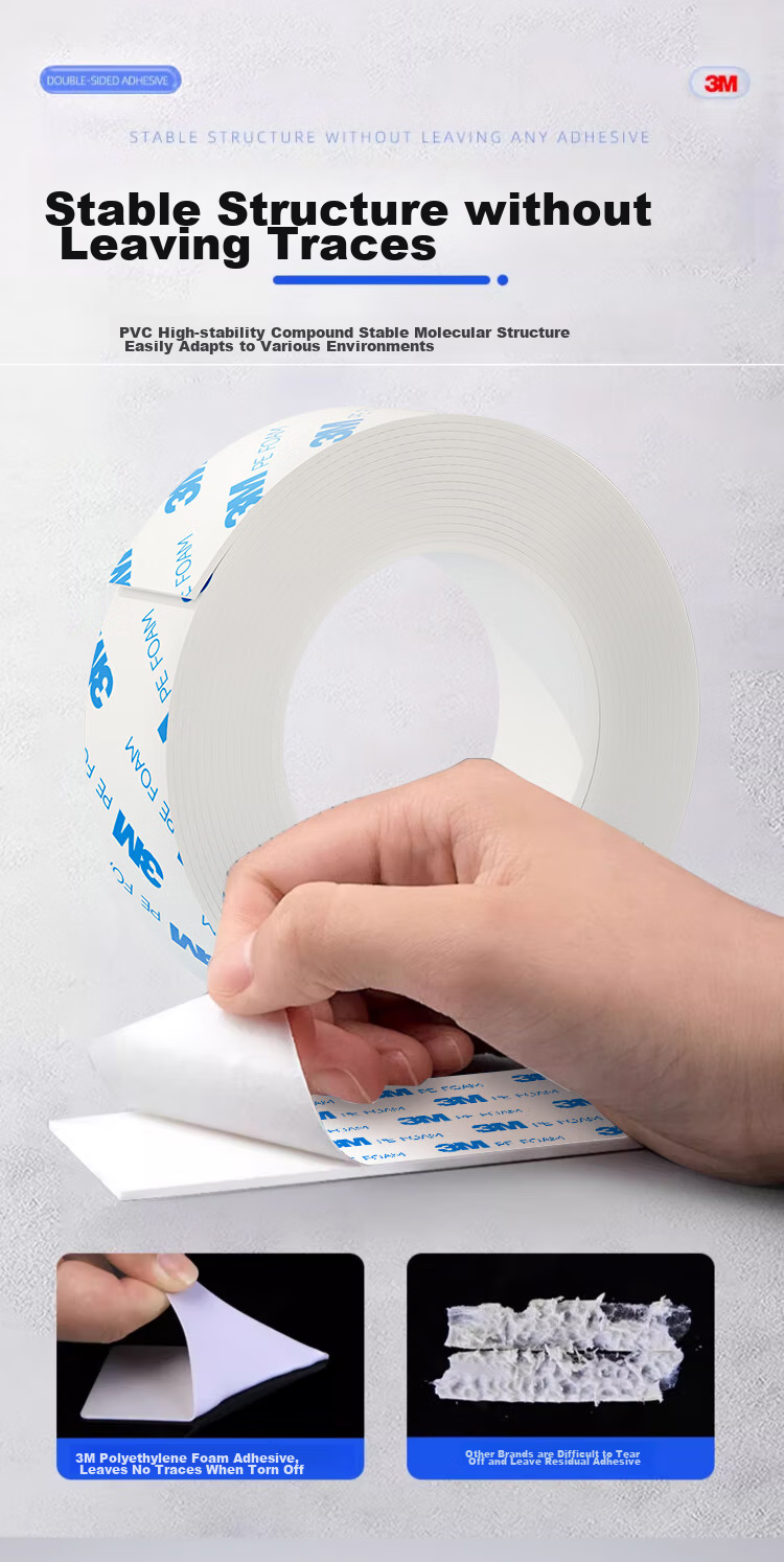 3M Heavy-Duty Foam Double-Sided Tape, High Adhesion Sponge Adhesive, Traceless And No Residue, No Drilling Required, 1600T10MM Wide * 3M Long 9