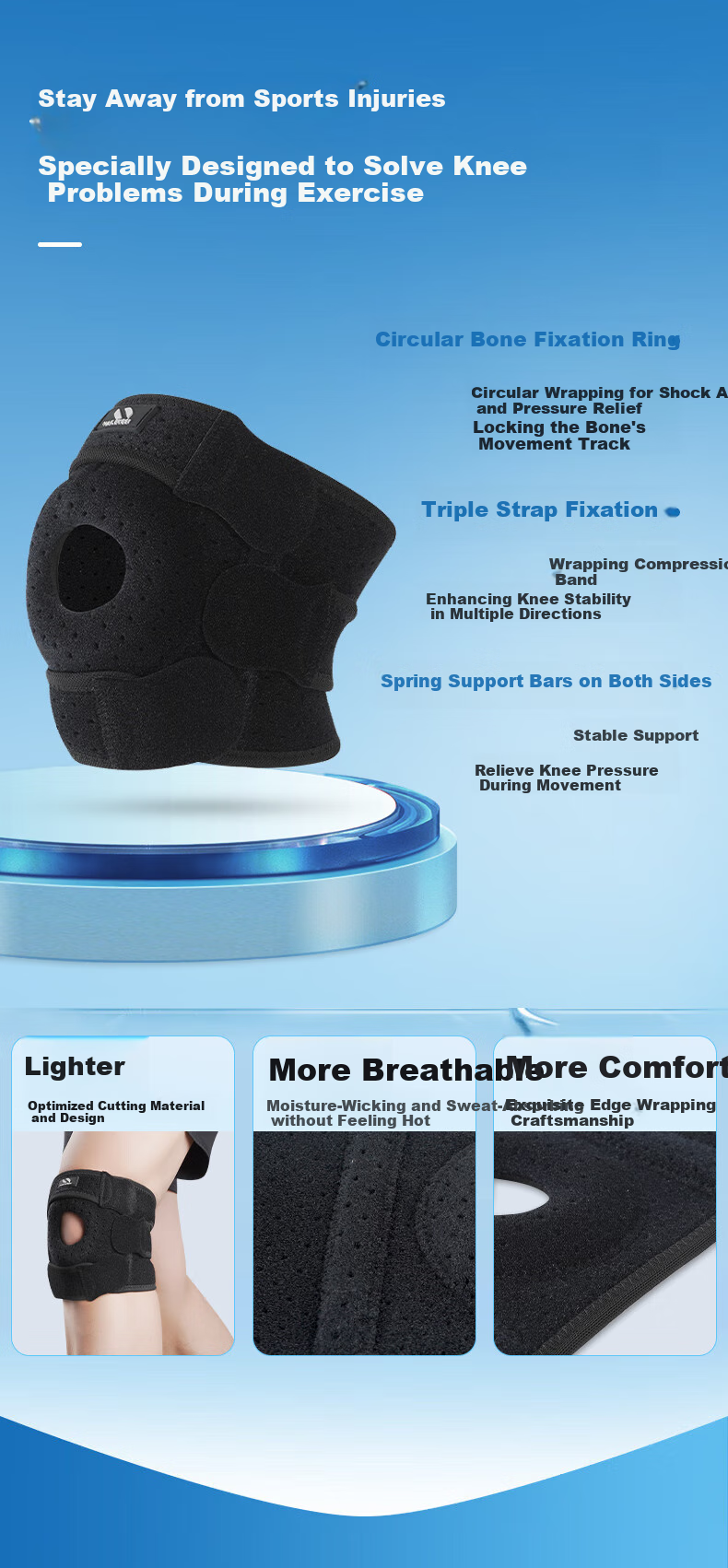 NAILEKESI N Sports Knee Brace, Professional Protection for Badminton, Specially Designed for Men, Suitable for Running, Hiking, Knee Joint And Meniscus Injury Protectio 3