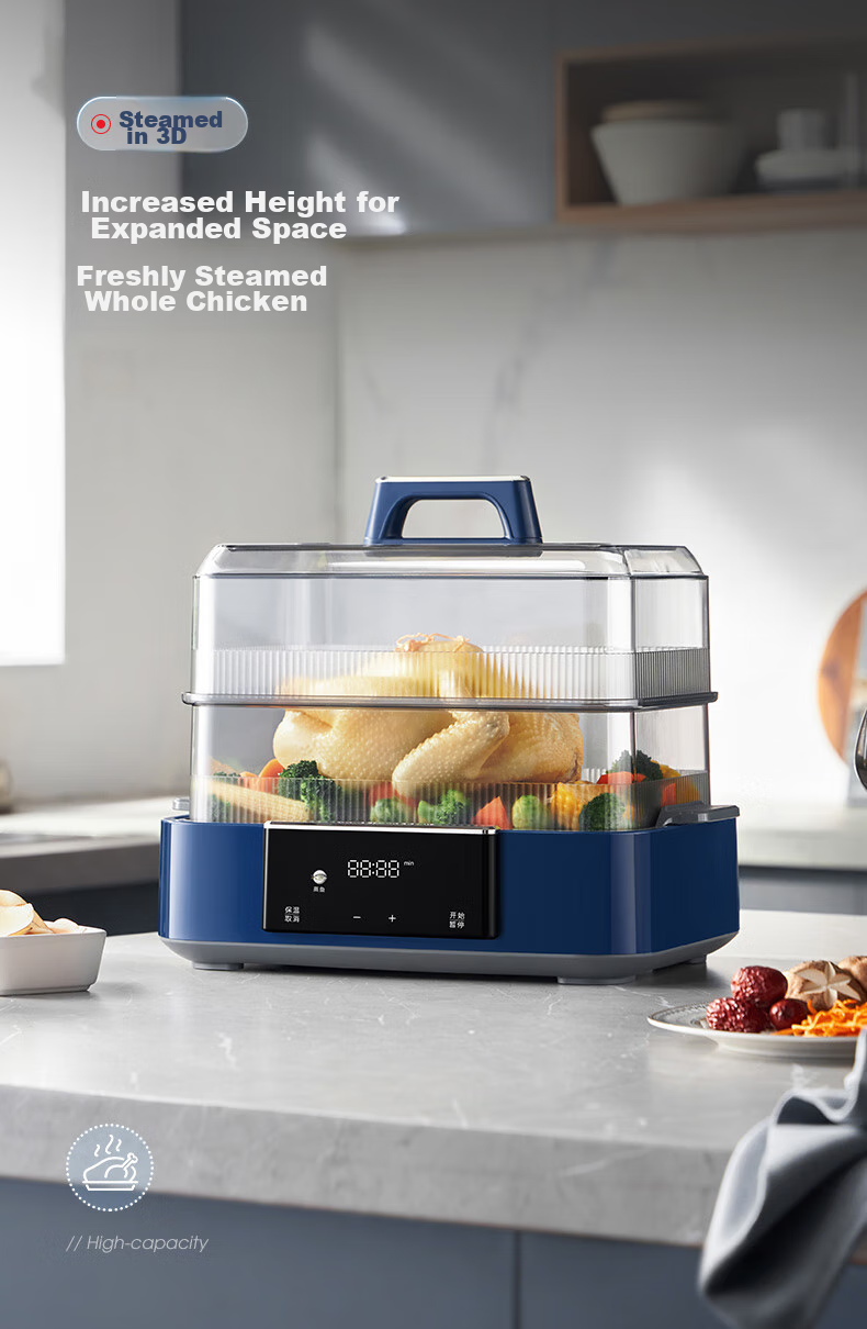 Morphyrichards Electric Steamer Pot for Home Use, 3-4 People Capacity, All-In Stewing And Steaming, Large Stainless Steel Steamer Basket, Programmable Rapid Cooking, Steaming And Stewing Pot, Egg Steamer, Corn Steamer, Breakfast Maker MR1158 White 10