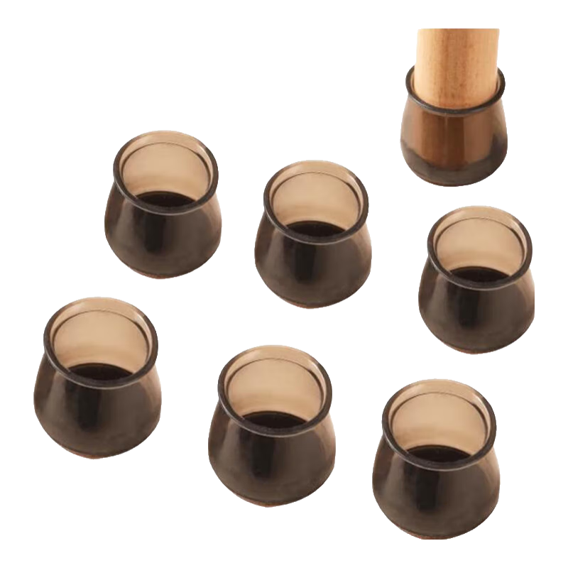 Bingyou Chair Leg Protectors 24-Pack Wear-Resistant Silicone Anti-Slip Noise-Reducing Chair Foot Pads