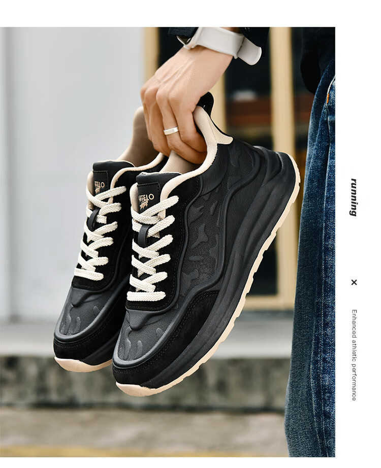 CARTELO Men's New Shoes for Summer And Autumn, Versatile Casual Sports Running Travel Hiking Retro Soft Thick-Soled Dad Shoes 42