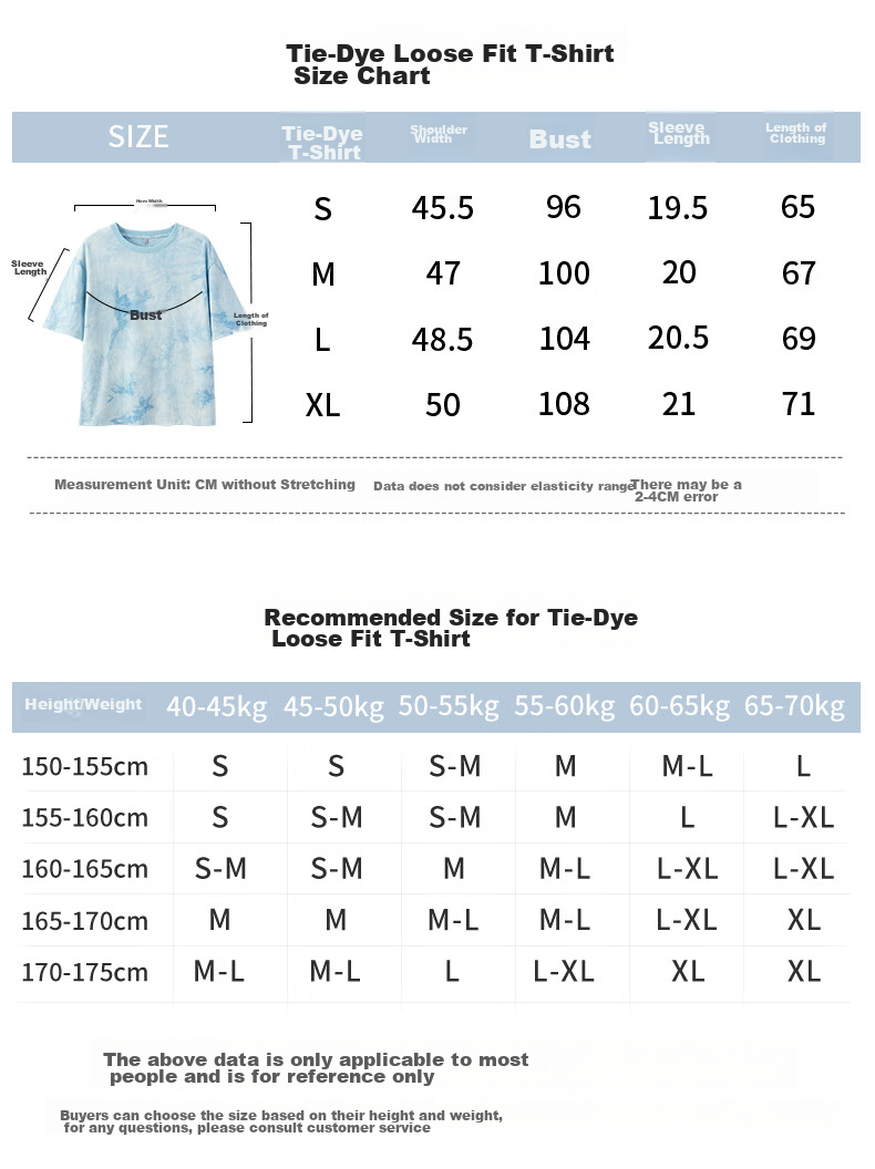Baleno 100% Pure Cotton Dopamine Tie-Dye Short-Sleeve T-Shirt for Women, Summer 2025 New Women's Clothing, Round Neck Loose Half-Sleeve 3