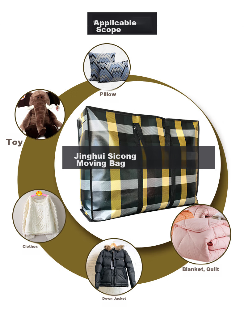Jinghuisichuang Moving Packing Bags, Reinforced Tear-Resistant Large Capacity Storage Bags, Express Woven Bags, Clothing Storage Bags, 2-Pack 10
