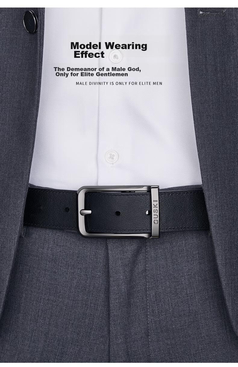 GUSKI Brand Men's Genuine Leather Belt, Gift Box with Rotating Pin Buckle, Birthday Present for Boyfriend Or Husband 4
