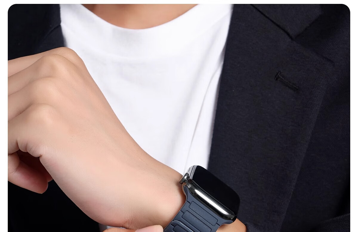 Watchbond Compatible with Apple S12 Watch Band, IWatch S11/s10/9/8 Strap, Upgraded Silicone Magnetic Loop, Ultra4/3/2 Watch Band, 49mm Men's Starlight Strap 37
