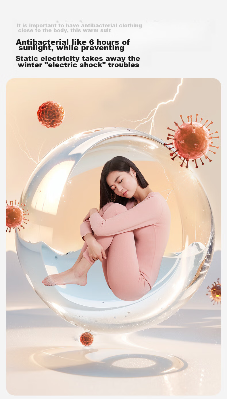Bejirog Women's Thermal Underwear Set with Fleece Lining, Thickened Base Layer for Cold Weather, Suitable for -40°C in Northeast China, Cold-Resistant Autumn Top And Bottom 24