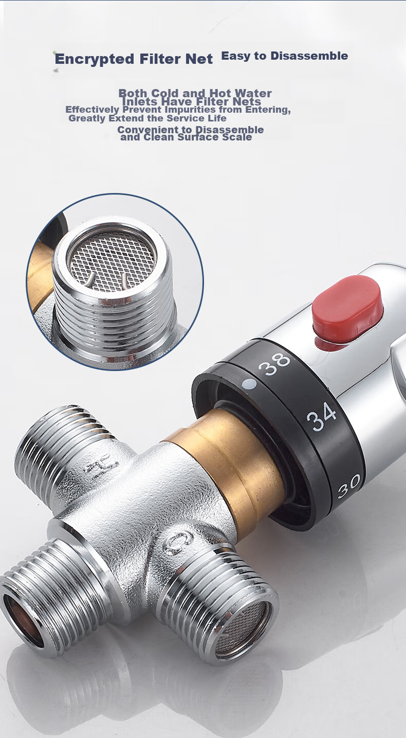 KEGOO Surface-Mounted Shower Faucet with Constant Hot And Cold Temperature, Bathroom Shower Head Switch Copper Mixing Valve K3028 6