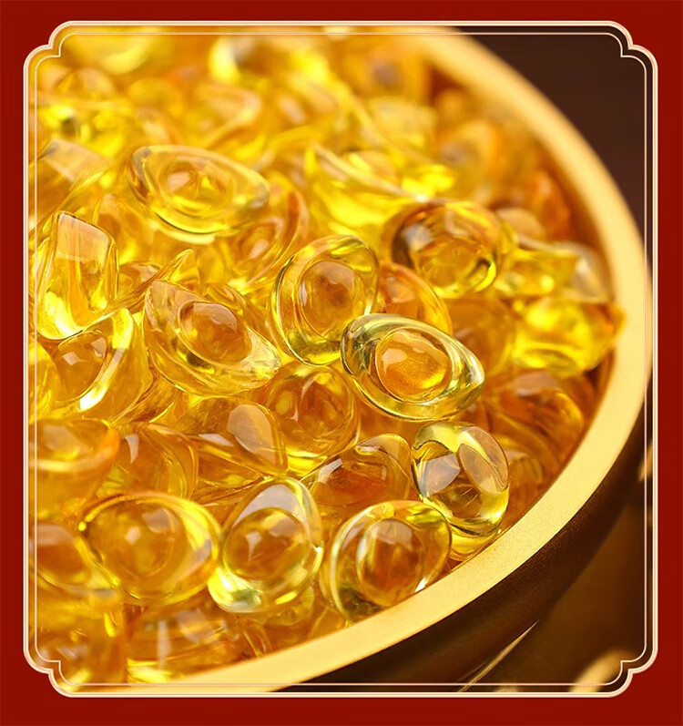 Binyue Yellow Crystal Ingot Ornament, Small Crystal Glass Yellow Crystal with Treasure Bowl Decoration, Approximately 100 Pieces 7