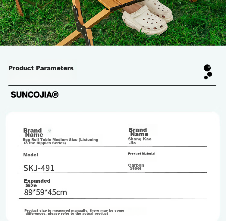 Suncojia Outdoor Portable Folding Table, Camping Egg Roll Table, Picnic Table And Chairs, Balcony Home Folding Table 5