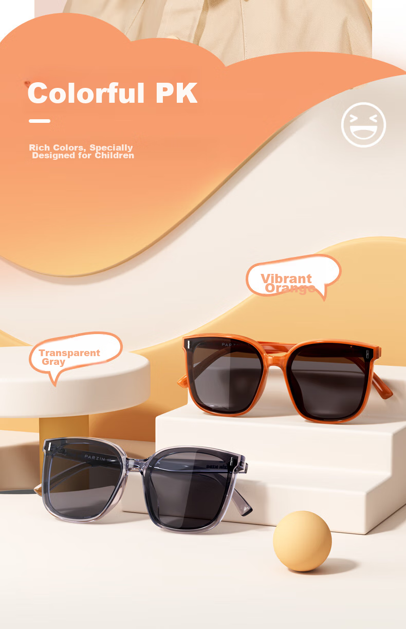PARZIN Children's Sunglasses, Fashionable TR Square Frame Glasses for Boys And Girls, Outdoor Sun Protection Sunglasses for Ages 8-12 PZ21039 6