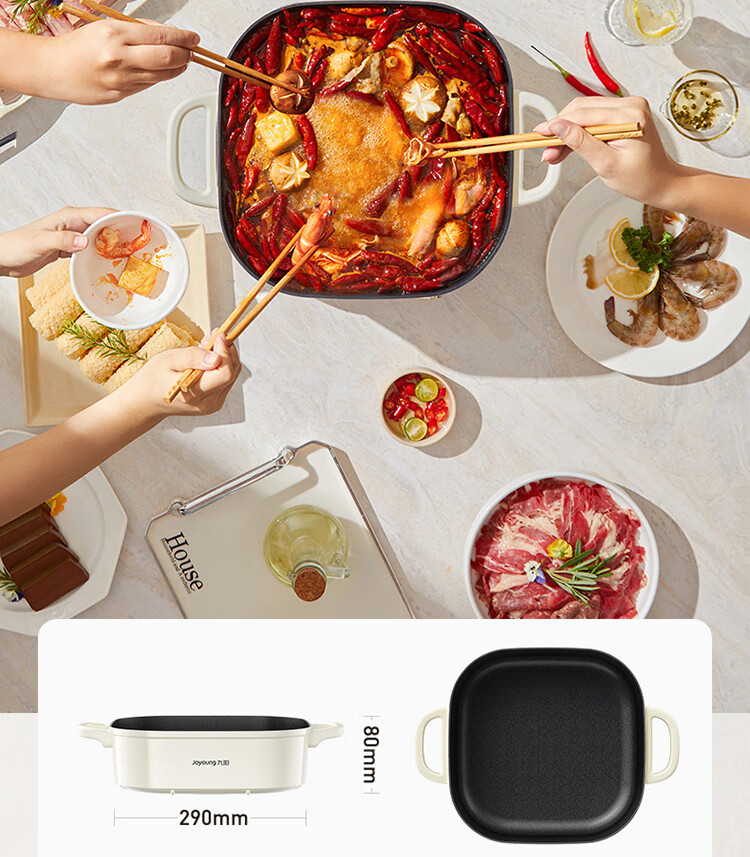 Joyoung Household Multi-Functional Pot, 6L Large Capacity, Detachable Electric Hot Pot, 10 Heat Settings, Non-Stick Inner Pot, Electric Cooking Pot HG60-G850 15