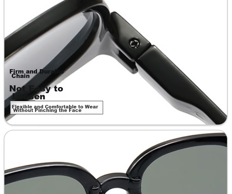 HB Folding Polarized Sunglasses 341-Jazz Black, Unisex Sun Protection Portable UV-Resistant Driving Fishing Sunglasses 4
